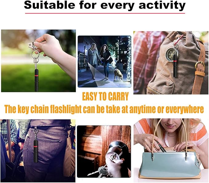 3 Pack Small Mini LED Keychain Flashlight, Single Mode AAA Battery Flashlights Portable Bulk EDC