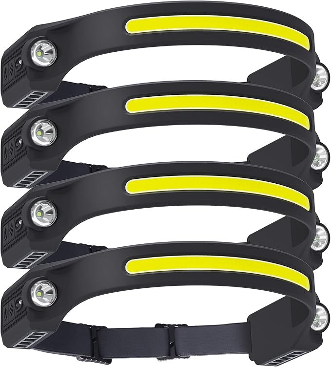 AlpsWolf LED Headlamp Rechargeable, 2 XPE LED and COB LED Head Lamp, Sensor Mode, 260° Wide Beam