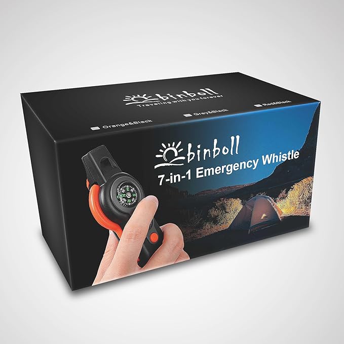 Emergency Survival Function Whistle, Outdoor Multifunctional Tool Safety Whistle with Lanyard