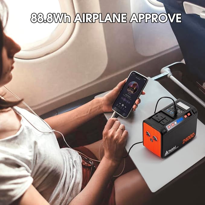 Takki 88.8Wh Portable Power Station Lithium Battery Solar Generator Power Bank with 110V AC Outlet