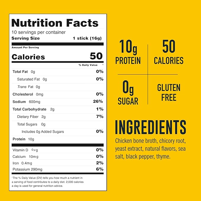 LonoLife Chicken Bone Broth Powder Mix | 10g Protein | Collagen-Rich, Keto & Paleo Friendly |