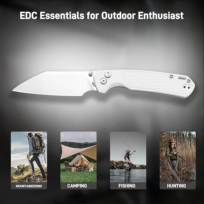 CJRB Pyrite-Light Pocket Knife for Men, 3.34'' S90V Steel Blade EDC Knife with Pocket Clip for