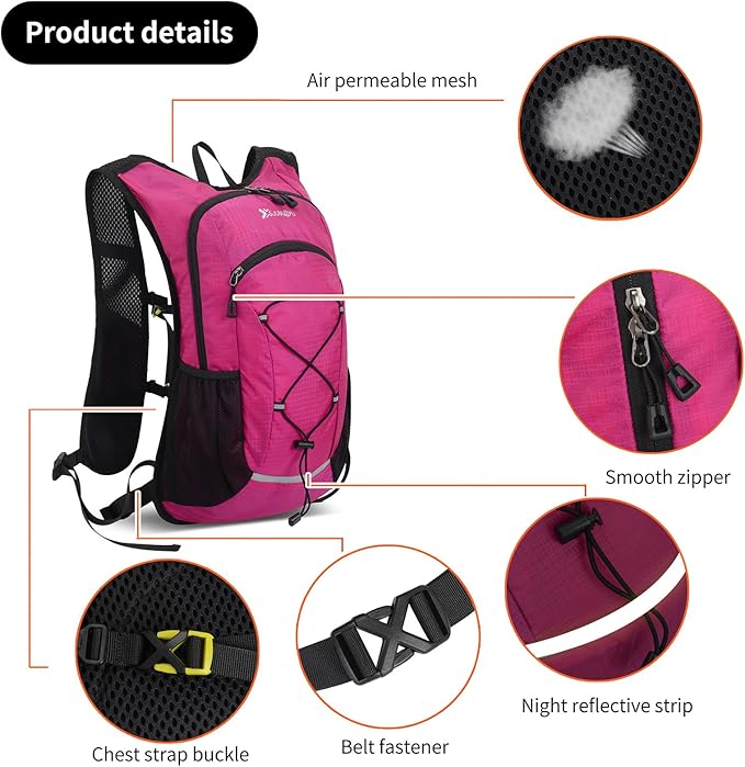 15L Small Hiking Backpack Lightweight Hydration Backpack for Men Women, Warterproof Hiking Daypack
