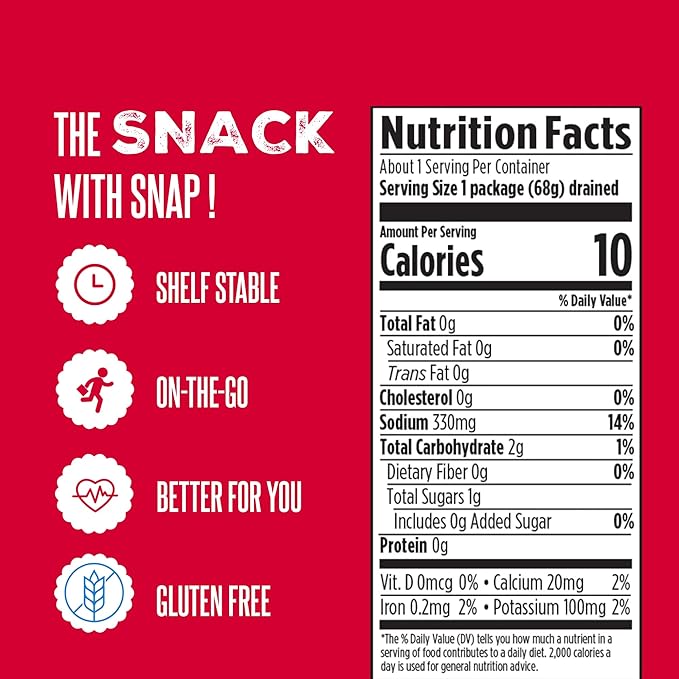 SuckerPunch Three Pepper Pickle Chips, Snack Pack, Gluten Free, Kosher, Sugar Free, Low Calorie