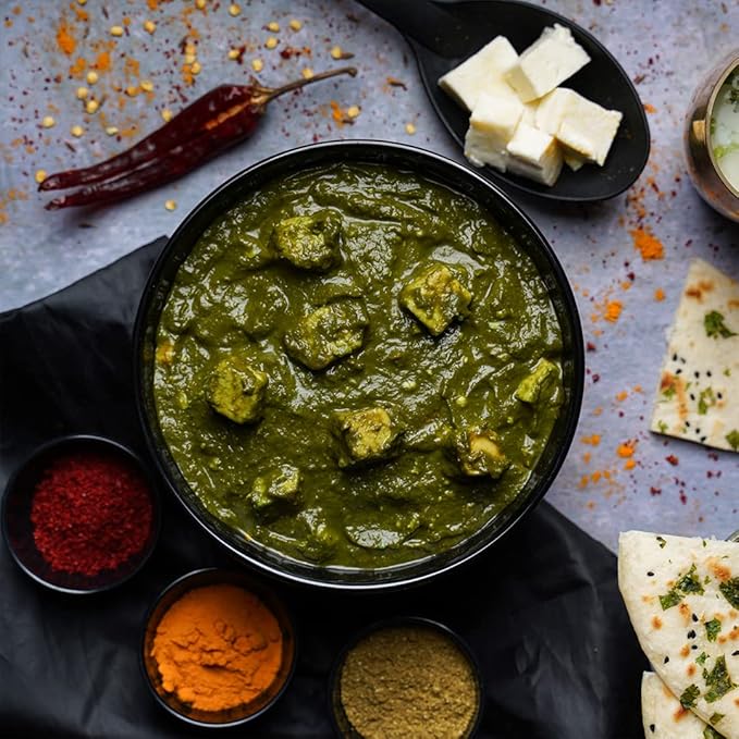Ashoka Entrees 1932, Plant-Based Tofu & Spinach Curry, All-Natural, Ready to Eat Meals, Palak