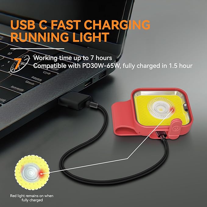 Yls Running Light, 12 Modes & Motion Sensor, Rechargeable Clip-on Lights for Runners, 500 Lumens