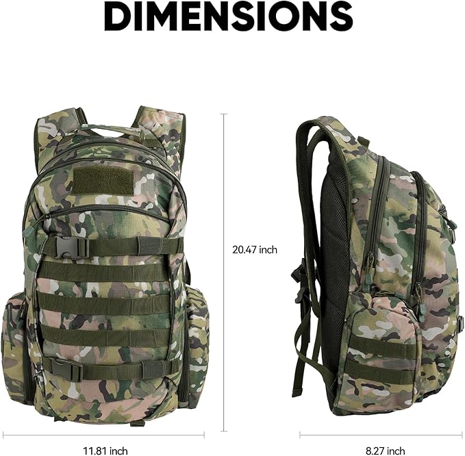 35L Tactical Backpack for Men, MOLLE Military Bug Out Bag, Waterproof Rucksack for Hiking with