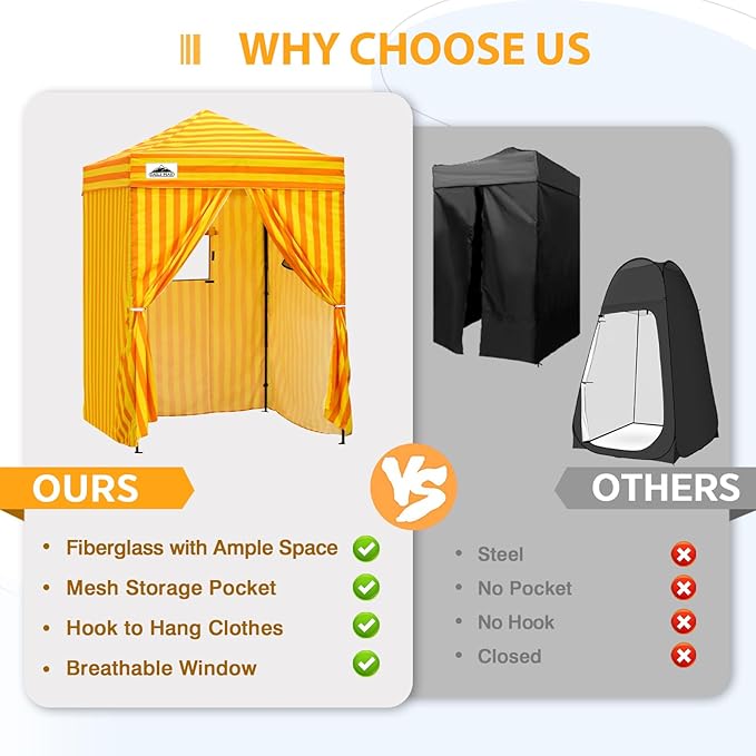 EAGLE PEAK Flex Ultra Compact 5x5 Pop-up Canopy, Sun Shelter, Changing Room, Portable Privacy Tent