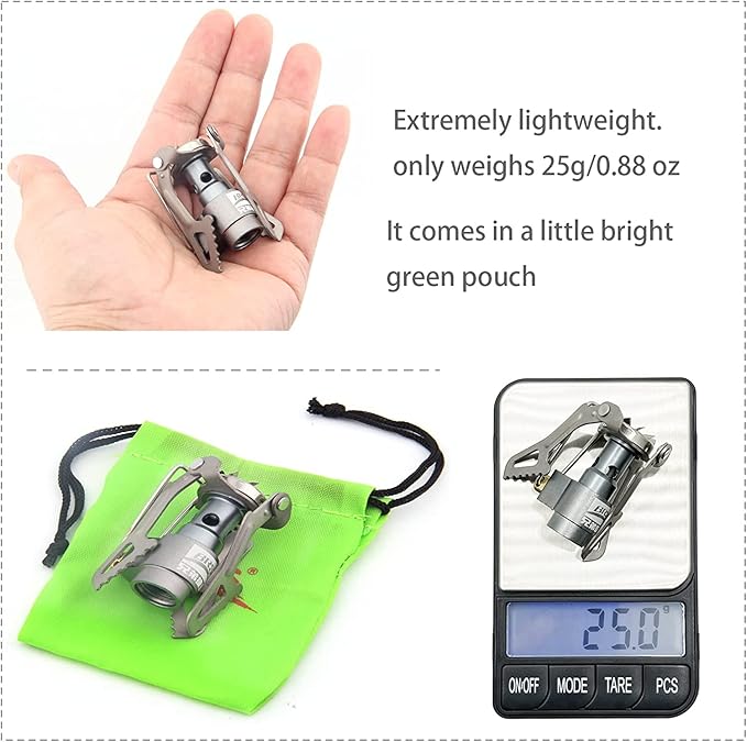 BRS Stove BRS 3000T Stove Titanium Ultralight Backpacking Stove Portable Propane Camping Stove Gas