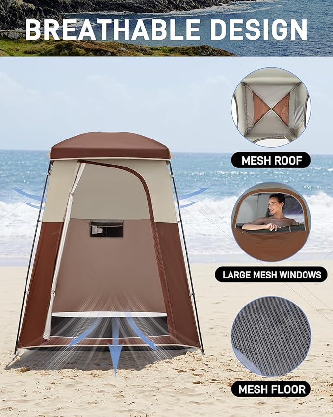 KingCamp Shower Tent, Portable Privacy Tent Outdoor Camping 1/2 Room Toilet Tents with Shower Bag &