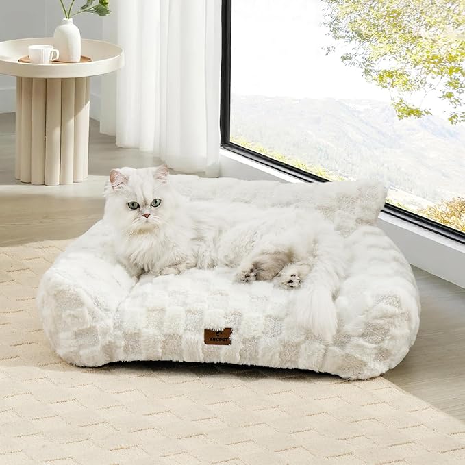 Cat Bed Cats Couch for Puppy and Kitten, Fluffy Pet Couch Small Dog Sofa Bed, Supportive Cat Sofa
