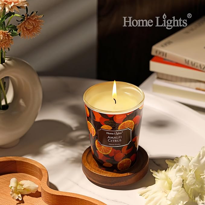 HomeLights 1-Wick Candles for Home Scented - 6.7oz Soy Wax Blend Candle Long-Lasting Fragrance