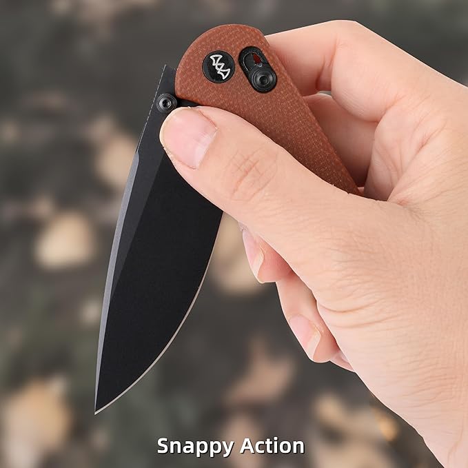 Folding Pocket Knife, 3.23" 14C28N Blade EDC Knife with Clip and Crossbar Lock, Small Pocket Knife