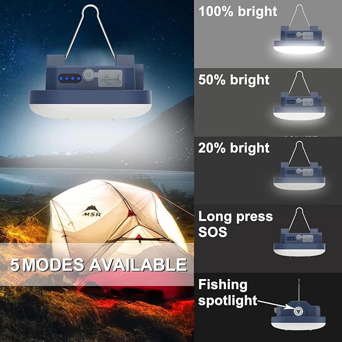 LED Camping Lantern Rechargeable TeiNewBy 1500LM 10000mAh up to 120 Hours Running, 4 Light Modes