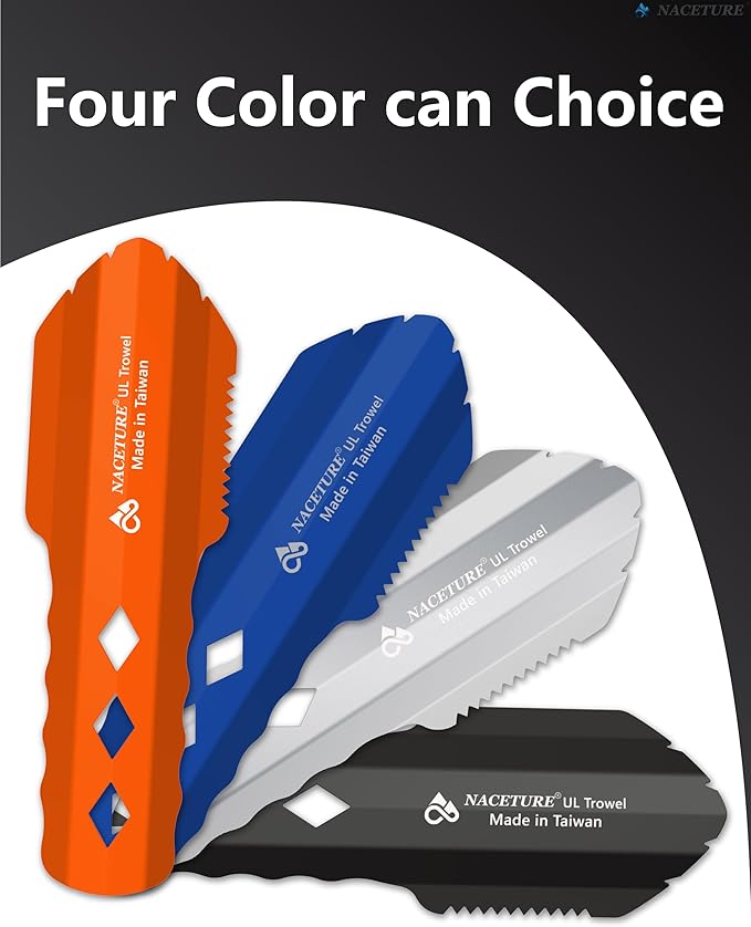 NACETURE Ultralight Backpacking Trowel Aluminum Shovel Small Potty Multitool with Longer Handle