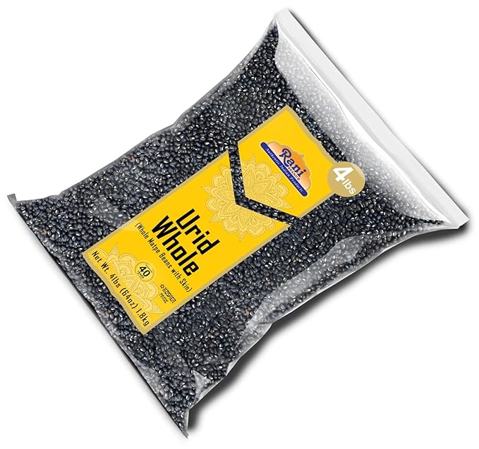 Rani Urid/Urad Whole Black (Matpe Beans with Skin) Indian Lentils 64oz (4lbs) 1.81kg Bulk~ All