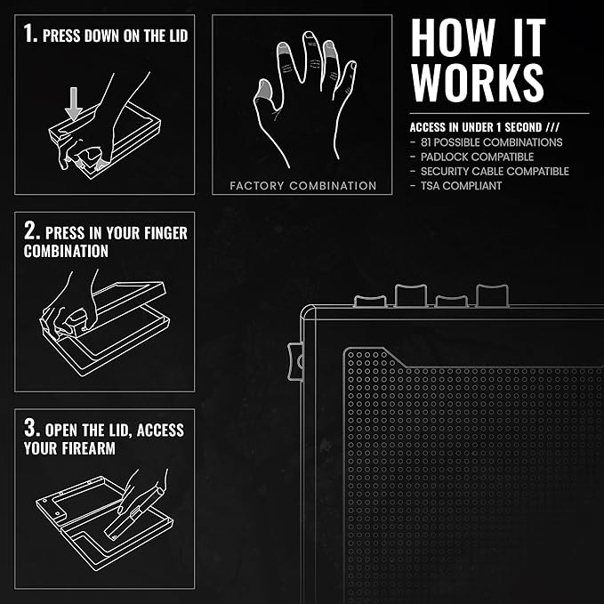 STOPBOX Gun Safe Alternative - Tactical Handgun Storage, Instant Access Portable Security Lock Box