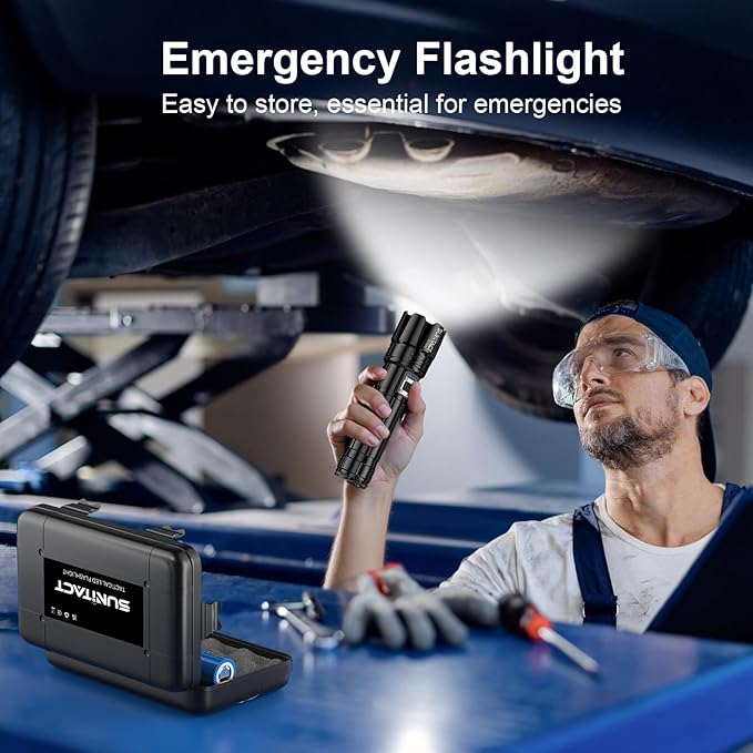 Flashlights High Lumens, Rechargeable Flashlight Led 2000 Lumen XHP70.2, Super Bright Flash Light