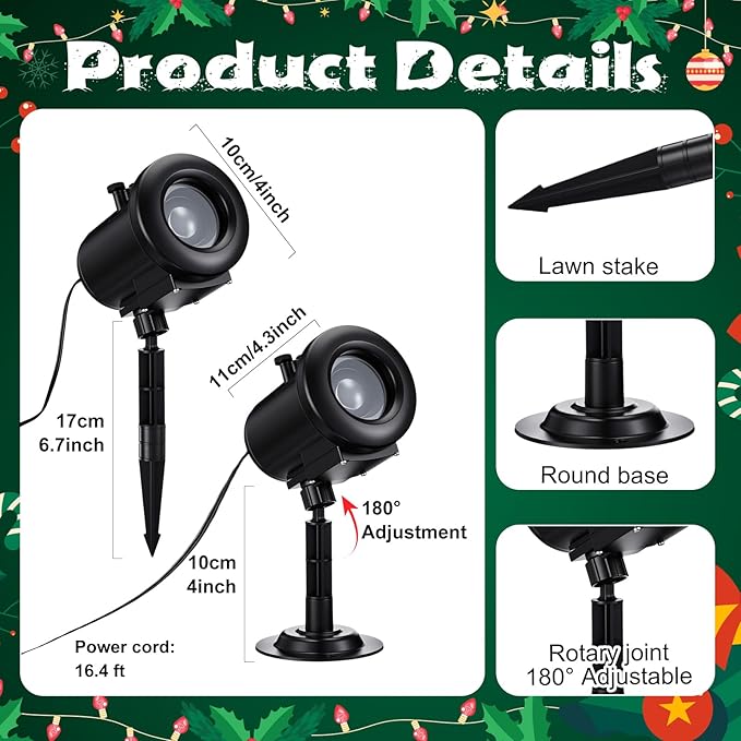 Christmas Nativity Scene Projector Lights, 2025 Upgrade 3D Dynamic Joy Jesus Christian Outdoor