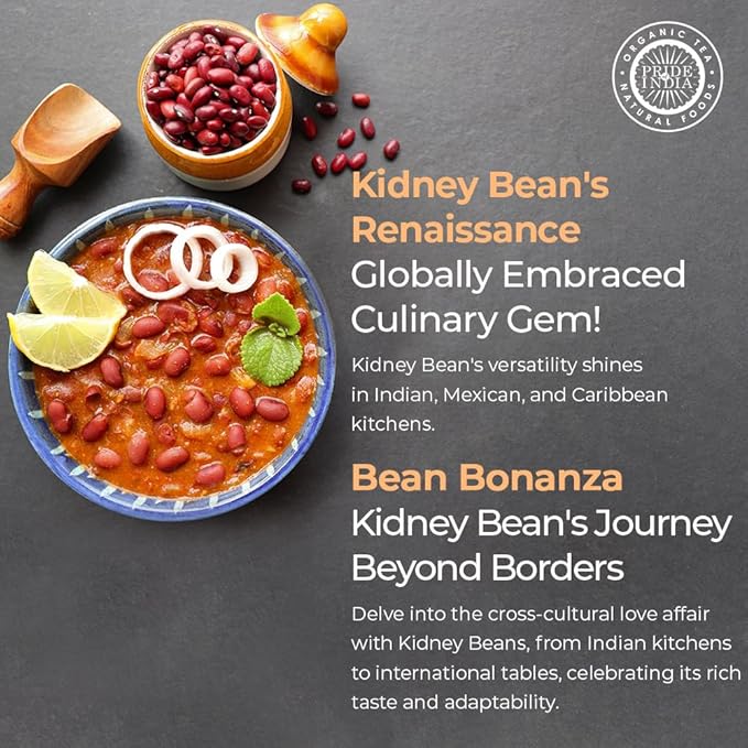 Pride Of India - Indian Whole Dark Kidney Beans - Protein & Fiber Rich Rajma, 3.0 Pound Jar