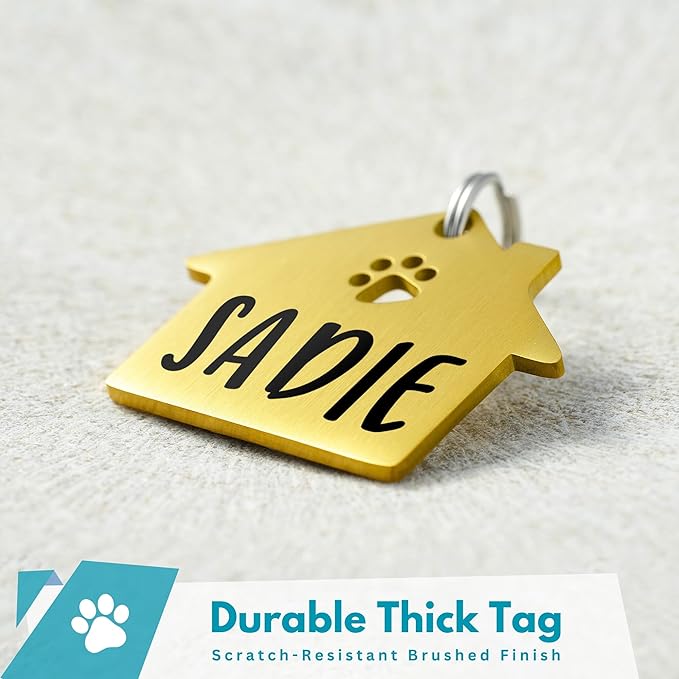 Ultra Joys Dog Tags Personalized for Pets - Hollow Paw Custom Pet ID Tag - Engraved Dog Tag for