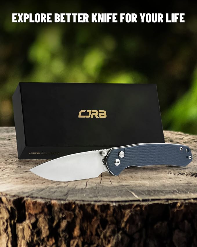 CJRB Folding Knife Pyrite (J1925) AR-RPM9 Blade and Stainless Steel Handle EDC Pocket Knife with