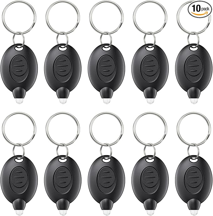 Uniclife 10 Pack LED Keychain Flashlight Mini LED Keychain Light 12 Lumen Portable Ultra Bright