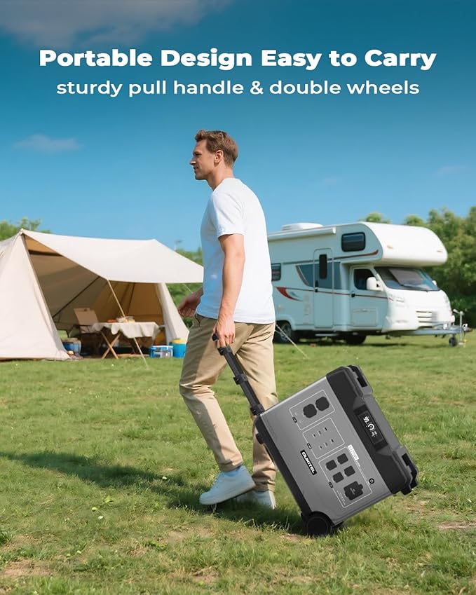 OUKITEL (2025 New)Portable Power Station P5000 Pro With 2 * 400W Solar Panel, 5x3600W AC Output