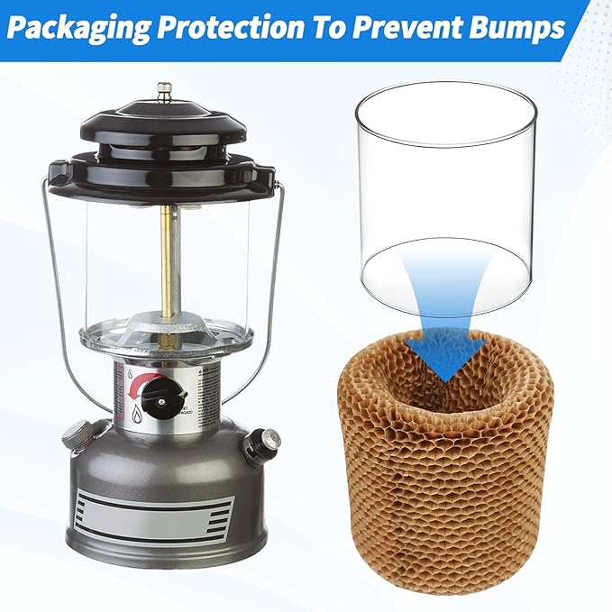10-Pack Propane Lantern Mantles with Glass Globe: U-Shape & Standard Replacement Parts for Camping