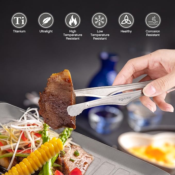 Camping Cookware Set, Camping Grill Pan or BBQ Tongs Set Portable Outdoor Cookware Lightweight