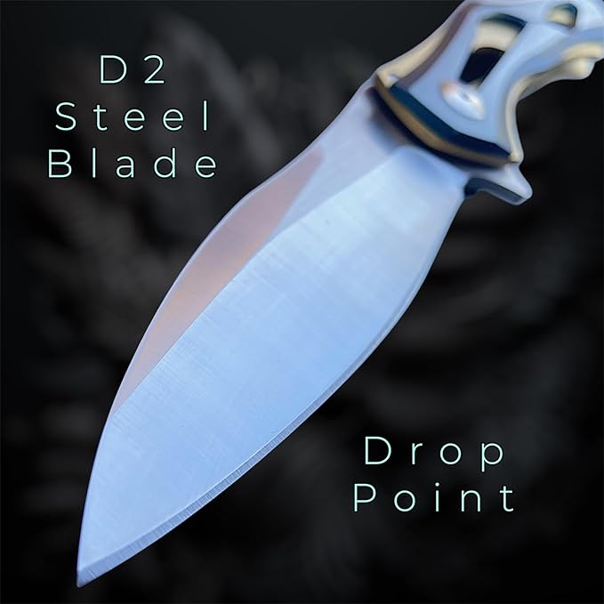 TACTICAL GEARZ Premium Stainless Steel Folding Knife, Stainless Steel Handle, D2 Steel Blade (Ronus