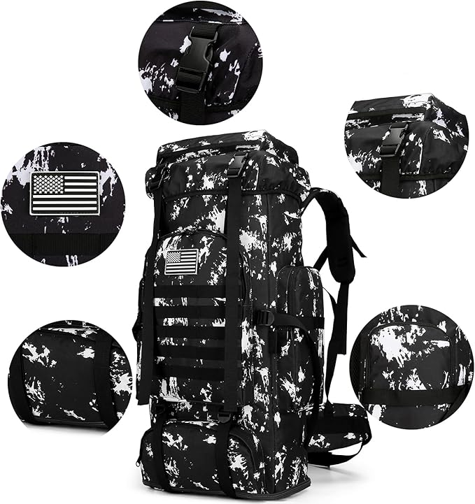 Hiking Backpack for Men 70L/100L Camping Backpack Military Rucksack Molle 3 Days Assault Pack for