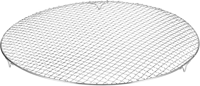 HARFINGTON Round Cooking Rack 19-inch Stainless Steel Cross Wire Barbecue Grill Net with 20mm Legs