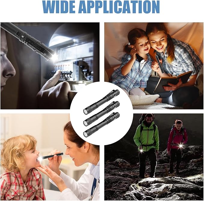 5.1" Mini Pocket Flashlight, Small LED Pen Light with Clip, 500 Lumen Torch White Light Powered by