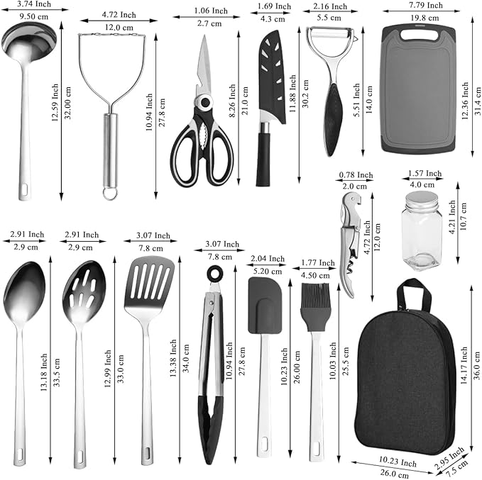 Camping Essentials Accessories Camping Gear Must Haves, Cooking Utensils Set Rv Camping Kitchen