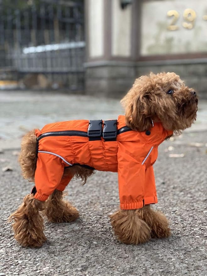 Dogs Waterproof Jacket, Lightweight Waterproof Jacket Reflective Safety Dog Raincoat Windproof