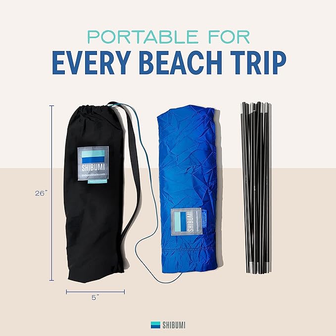 Shibumi Shade Mini®, World's Best Beach Shade with Quiet Canopy, The Original Wind-Powered® Beach