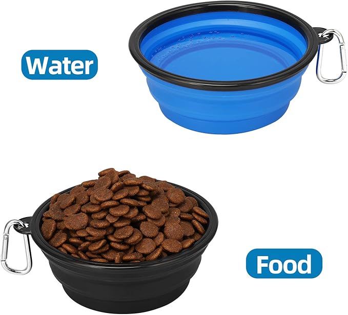 Kytely Large Collapsible Dog Bowls 2 Pack, 34oz Foldable Dog Travel Bowl, Portable Pet Water Food