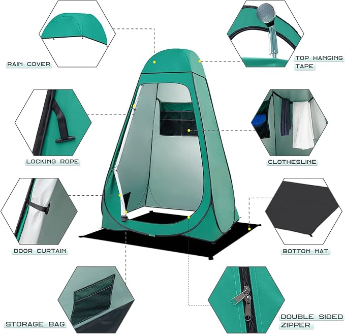 BRIAN & DANY Pop Up Shower Tent, Portable Privacy Camping Changing Tent, Camp Toilet Bathroom Pod
