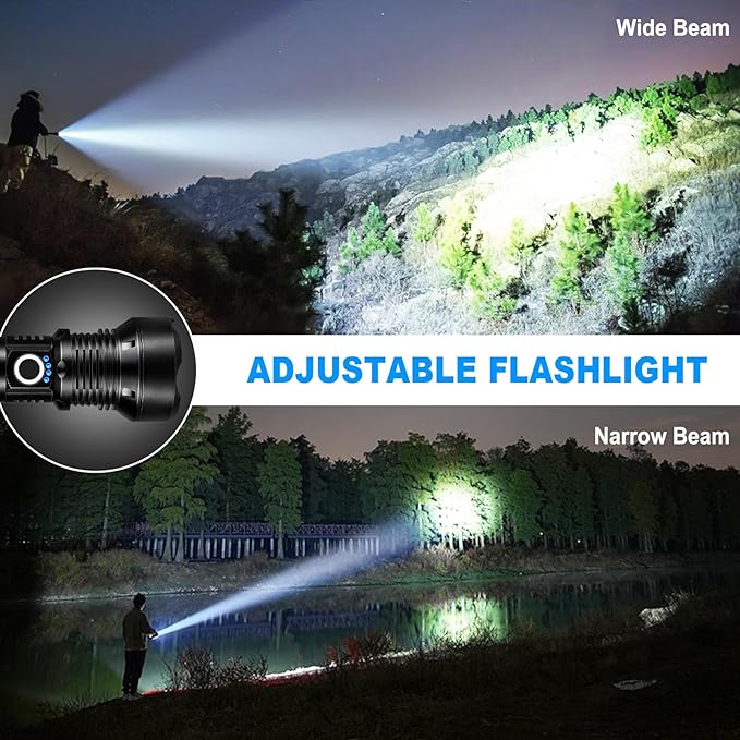 KINGCAESAR Flashlights High Lumens - 2 Pack, 90,000 Lumens Super Bright Flashlight Rechargeable
