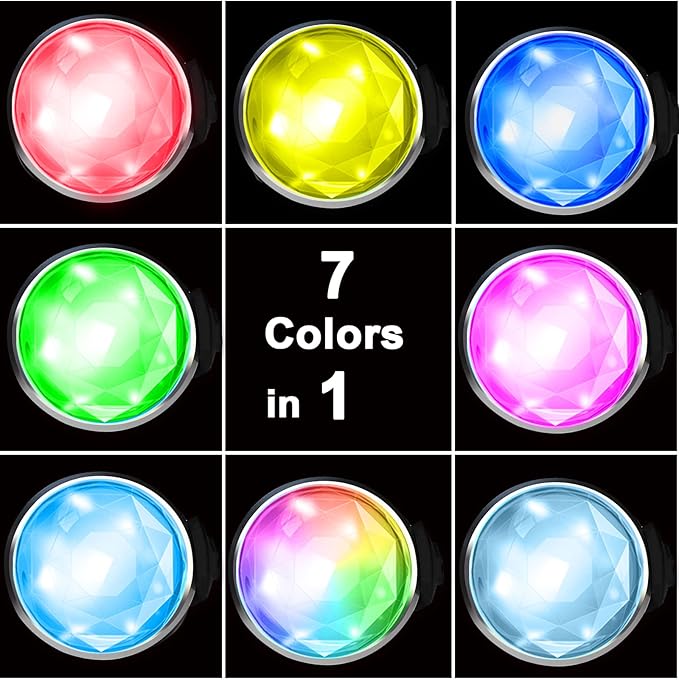 Tubasion 2-Pack Rechargeable Dog Collar Light, 2025 Best 7 Color Changing Light for Dog Collar with