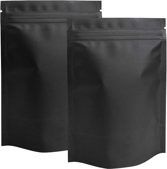 STUs 100 Pack Mylar Stand-Up Bags 5.5 x 7.9 Inch Smell Proof Bags Foil Pouch Double-Sided Mylar Bag