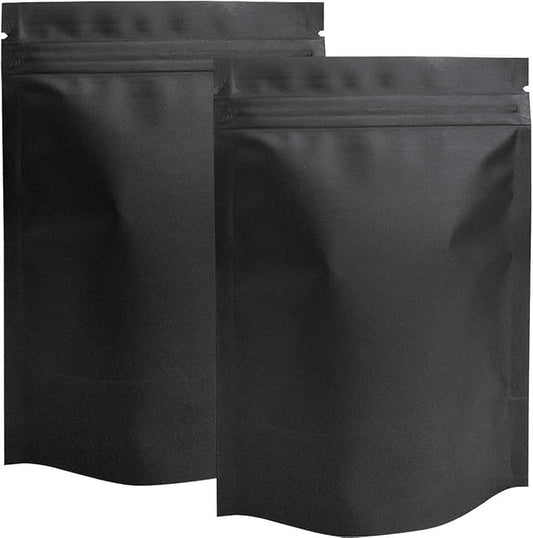 STUs 100 Pack Mylar Stand-Up Bags 5.5 x 7.9 Inch Smell Proof Bags Foil Pouch Double-Sided Mylar Bag