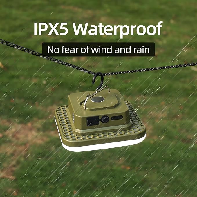10800mAh Rechargeable Hanging Tent Light with Magnet, 30W 4000LM LED 4 Color Lighting Modes Camping