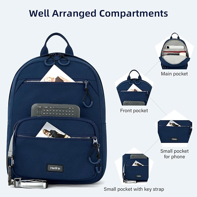 Carry On Travel Backpack For Men Women, 13 Inch Small Mini Work Bag Personal Item Backpacks