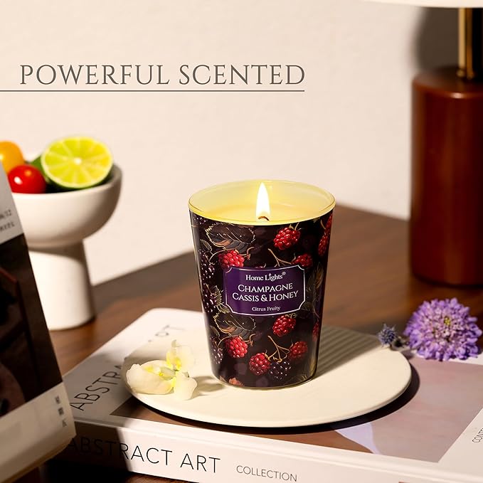 HomeLights Scented Candles for Women & Men, 6.7oz Candle Jars Aromatherapy Single Wick Candle