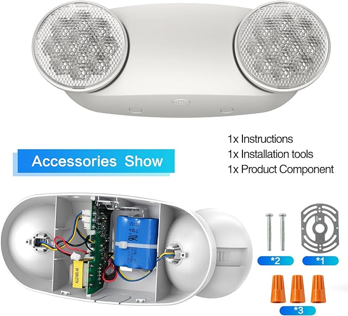 4 Pack Emergency Light, Emergency Lights for Business, LED Emergency Lights with Battery Backup, 2