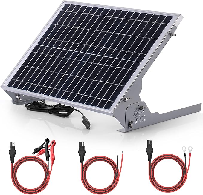 SUNER POWER 20W 12V Solar Battery Charger Maintainer, Built-in Smart MPPT Charge Controller