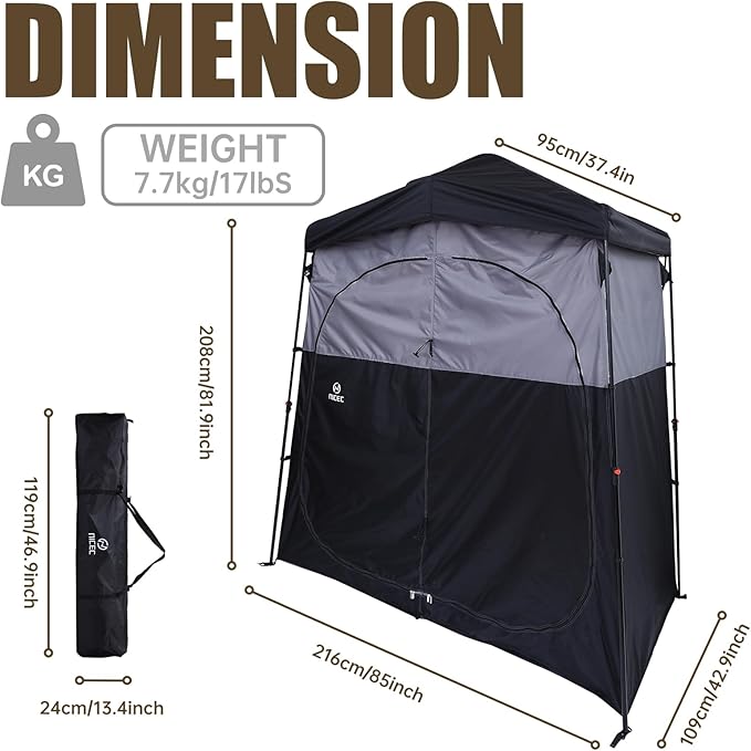 Nice C Camping Shower Tent, Instant Pop Up Privacy Changing Tent, Outdoor Shower Enclosure, Toilet
