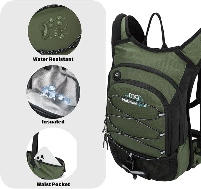 15L Insulated Hydration Backpack Pack with 2L Water Bladder Lightweight Hiking Backpack Bag for